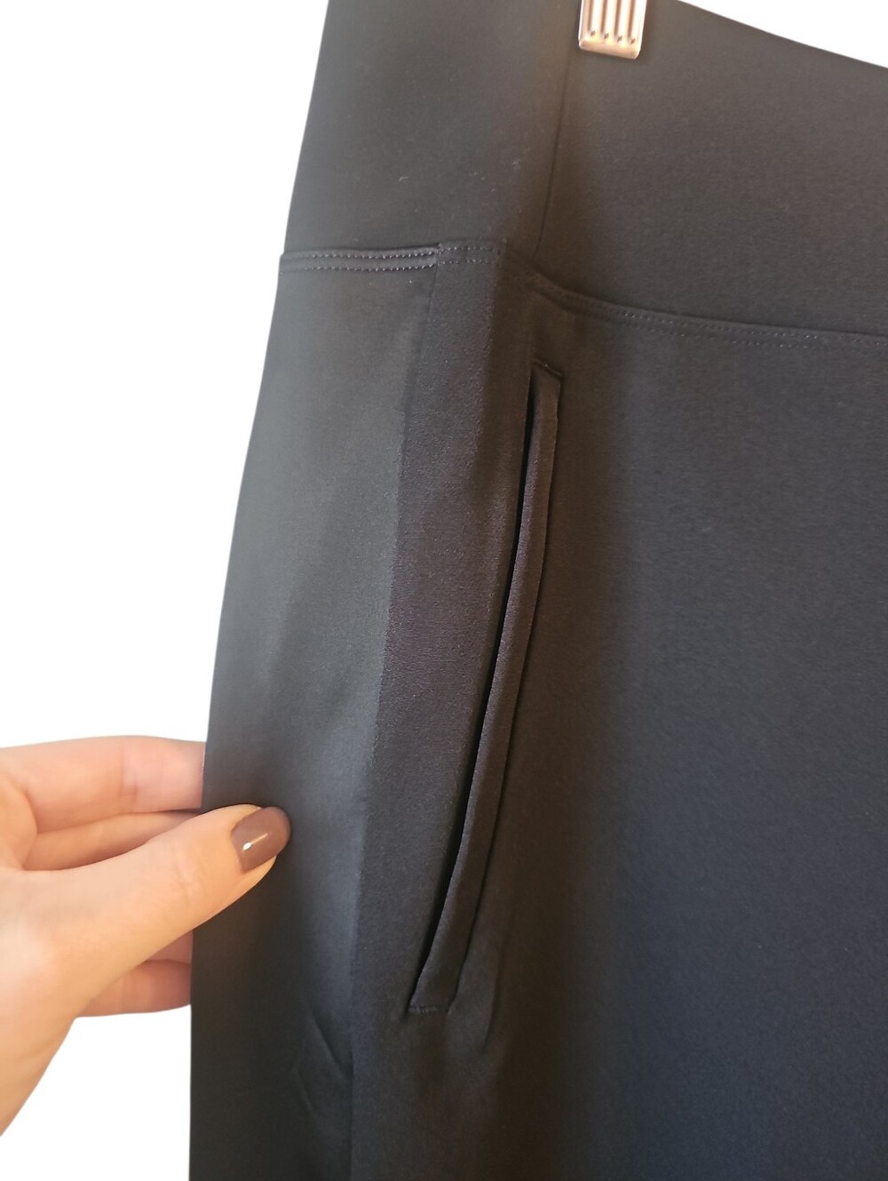Athleta Size 12 Tall Endless Satin Side Stripe Pant Black #782695 New $109 - Picture 4 of 7